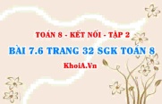 Bài 7.6 trang 32 Toán 8 Kết nối tri thức Tập 2